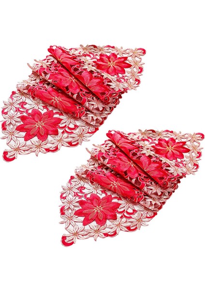 2x Noel Işlemeli Masa Koşucusu Içi Boş Çay Masa Örtüsü 15X70 Inç (Yurt Dışından)