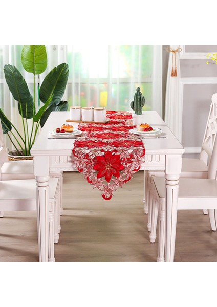 2x Noel Işlemeli Masa Koşucusu Içi Boş Çay Masa Örtüsü 15X70 Inç (Yurt Dışından) fiyatları