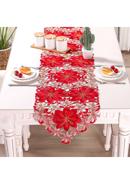 2x Noel Işlemeli Masa Koşucusu Içi Boş Çay Masa Örtüsü 15X70 Inç (Yurt Dışından) modelleri