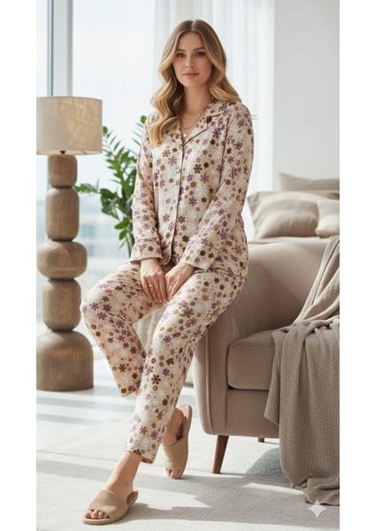 Büyük Beden Süet Kadın Pijama Takımı