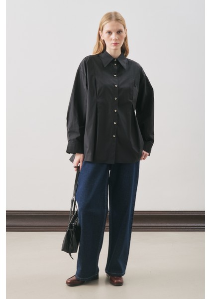 Parçalı Tasarım Gömlek Siyah fiyatları
