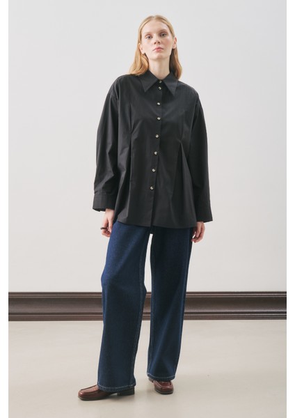 Parçalı Tasarım Gömlek Siyah modelleri