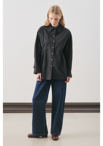 Parçalı Tasarım Gömlek Siyah fırsatları