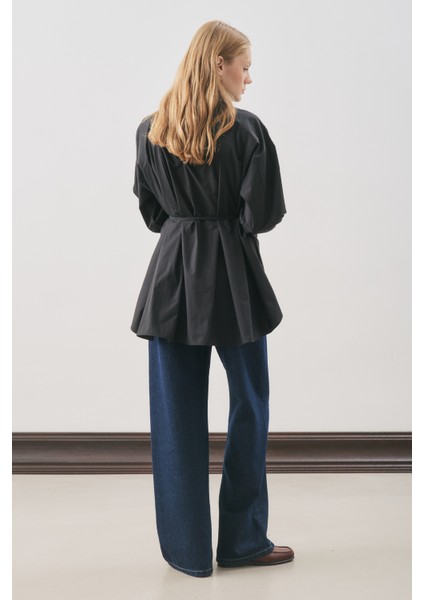 Parçalı Tasarım Gömlek Siyah