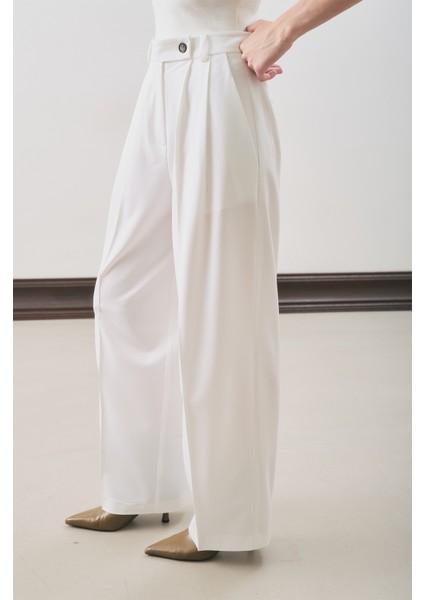 Classıc Pileli Pantolon Ekru