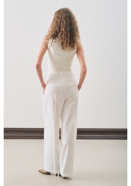 Classıc Pileli Pantolon Ekru