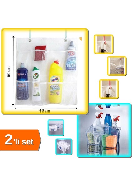 8 Cepli Bebek Beşik Düzenleyici + Beyaz Buzdolabı Düzenleyici Sepet - 2li Set X3F7G1