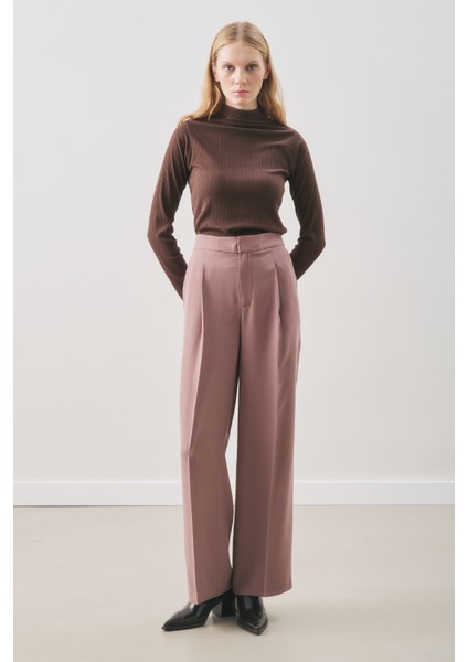 Dökümlü Tencel Pileli Pantolon Gülkurusu fiyatları