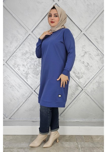 Kadın Etiket Detaylı Takma Kol Tesettür Tunik modelleri