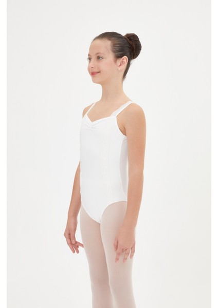 Bale Jimnastik Dans Mayosu Beyaz Sırtı Açık Dantelli Mayo Gösteri Yarışma Yılbaşı Etkinlik fiyatları