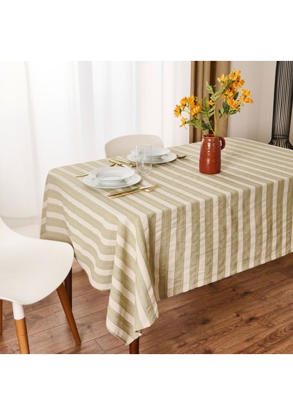 Soft Freya Masa Örtüsü - Yeşil / Ekru - 140X200 cm