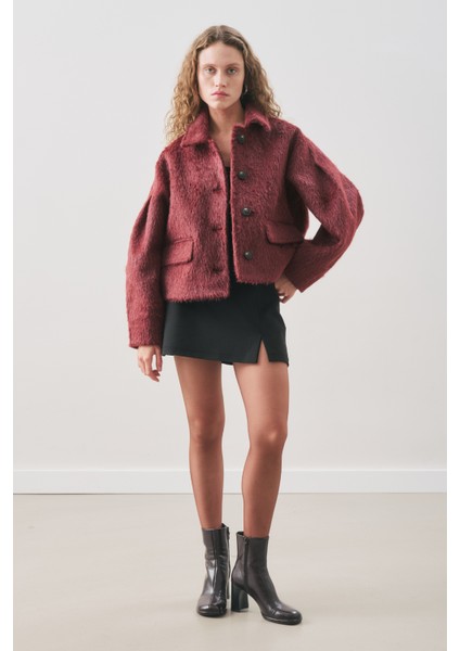 Boucle Kısa Kaban Bordo fiyatları