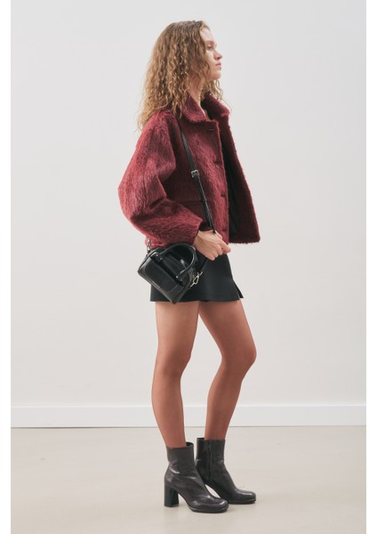 Boucle Kısa Kaban Bordo fırsatları