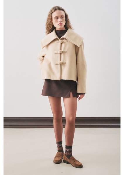 Kemer Detaylı Mini Etek Acı Kahve fiyatları