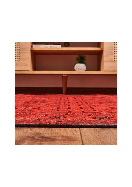 Soft Atlas Afgan Desenli Halı - Kırmızı - 120X180 cm fiyatları