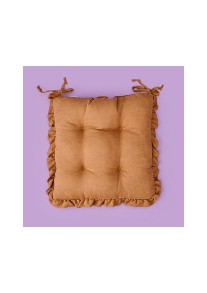 Soft Nora Sandalye Minderi - Açık Kahverengi - 40X40 cm