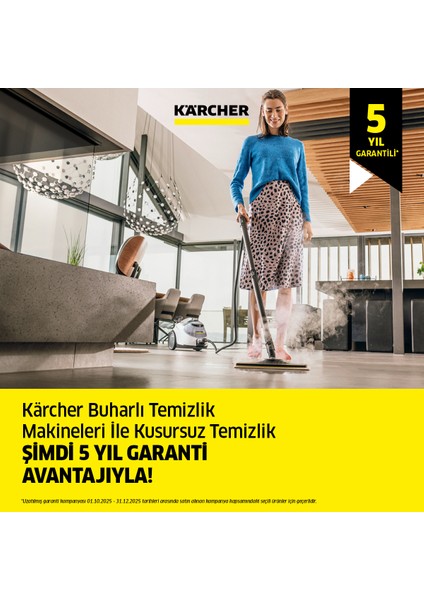 SC 3 Deluxe EasyFix 1900W Buharlı Temizlik Makinesi – Zemin Nozulu, Mikrofiber Bez ve Kireç Önleyici Kartuş ile Çok Amaçlı Ev ve Zemin Temizliği