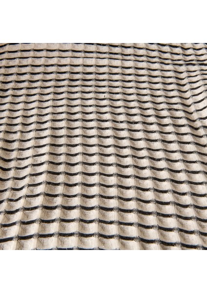 Soft Waffle Koltuk Şalı - Ekru / Siyah - 120X170 cm fiyatları