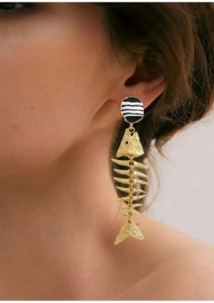 Gümüş Sandık Balık Kılçığı Çelik Küpe