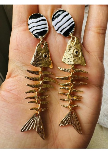 Gümüş Sandık Balık Kılçığı Çelik Küpe modelleri