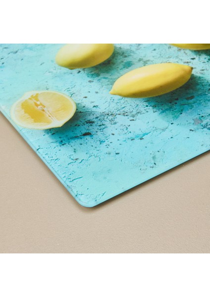 Limon Desenli Cam Kesme Tahtası - Renkli - 30X40 cm modelleri