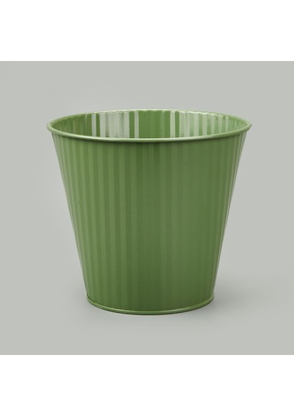 Galvaniz Saksı - Yeşil - 13X12 cm