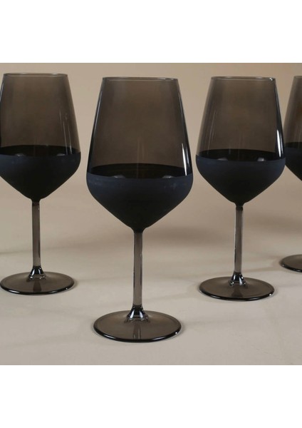 Matte 4'lü Ayaklı Bardak - Siyah - 490 ml fiyatları