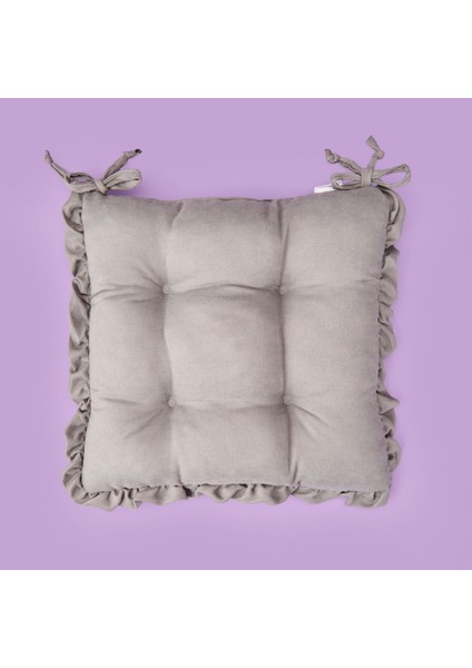 Soft Nora Sandalye Minderi - Gri - 40X40 cm