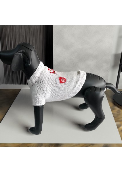 Kedi ve Köpek Için Beyaz Snowflake Santa Yeni Yıl / Noel Kazağı