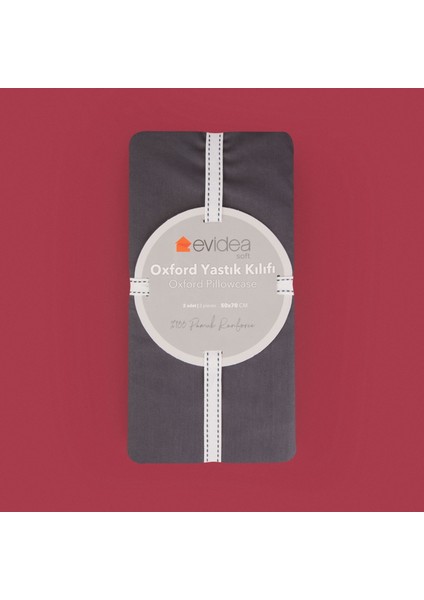 Soft Basic Oxford 2'li Yastık Kılıfı - Antrasit - 50X70 cm