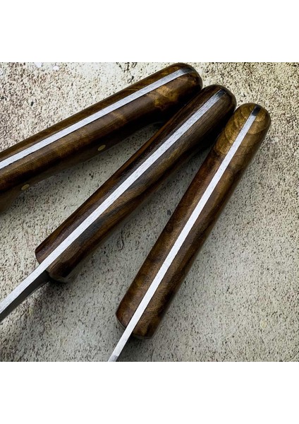 PH265 El Yapımı 3lü Bıçak Seti Yerli Üretim Dövme Çelik Premium Set Kurban Bıçak Seti modelleri