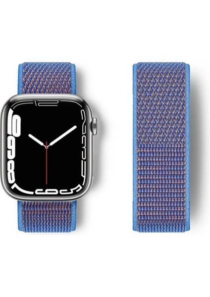 Newface Apple Watch 42MM Hasırlı Cırtcırtlı Kordon - Mor