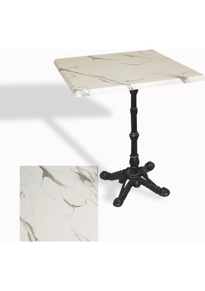 Çipa 1002 Döküm Ayak Kare Masa 60X60 cm - (Werzalit, Wermodin ve Allzalit Tabla) - Afyon Mermer