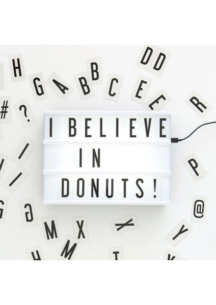 Cinematic Harflerle Işıklı Mesaj Veren Light Box LED Pano A4 modelleri