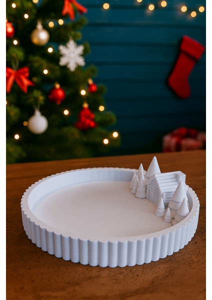 Yılbaşı Temalı Dekoratif Tabak (Takı, Anahtarlık, Sunum ve Hediyeiçin)