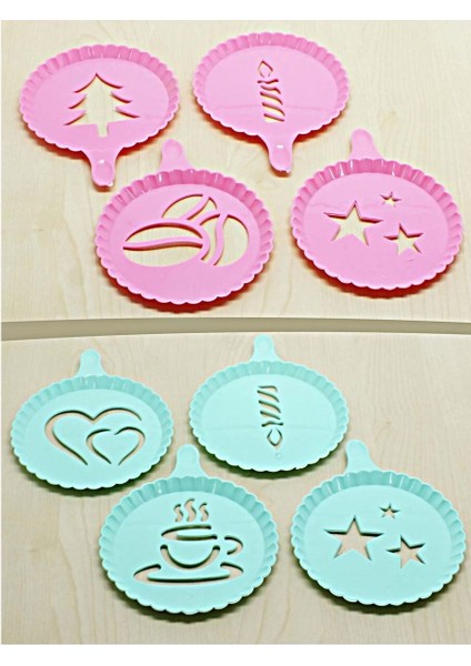 Renkli Kahve Süsleme Şablonları - 8li Magic Süsleme Şablonu modelleri