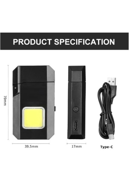 Projektör El Feneri ve Pürmüz Çakmak USB Gazsız Şarjlı Çakmak 600 Lümen fiyatları