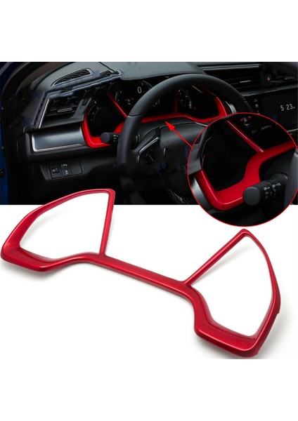 Honda Civic 2016-2019 10. Abs Kırmızı Iç Gösterge Paneli Çerçeve Paneli Kapak Döşemeleri (Yurt Dışından) fiyatları