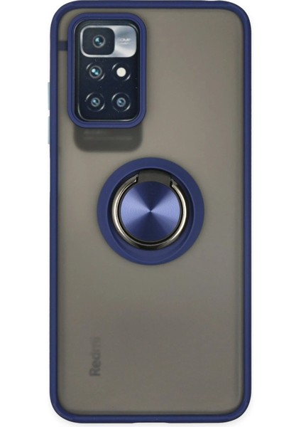 Newface Xiaomi Redmi 10 2022 Kılıf Montreal Yüzüklü Silikon Kapak - Lacivert