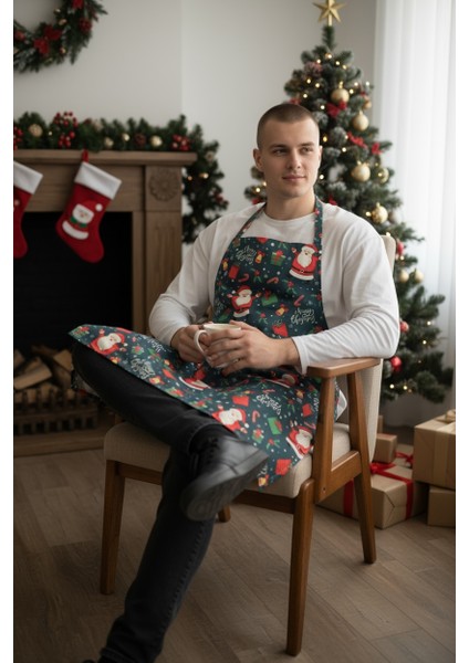 Unisex Mutfak Önlüğü Aşçı Önlüğü Yeni Yıl Yılbaşı Noel Baba indirimleri