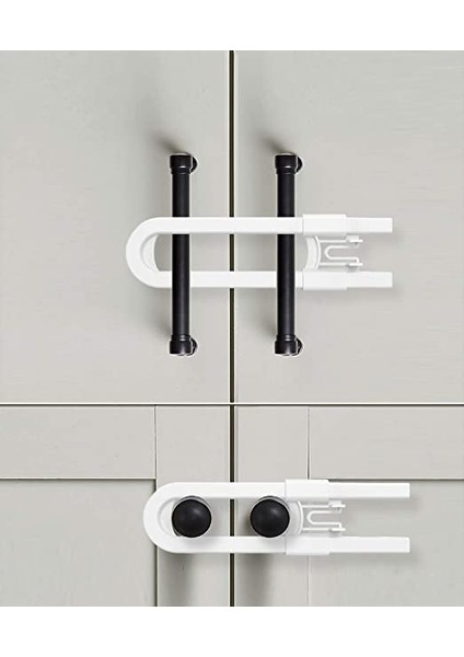 Geçmeli 2 Adet Dolap Kilidi + Slide Dolap Çekmece Kilidi - Çocuk Koruma Kilidi - 2li Set U20AU7 indirimleri