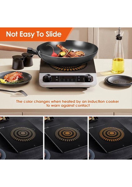 4pcs Indüksiyon Ocak Yalıtım Padü Ocak Koruyucu Mat Potholder Slip Silikon Silikon Isı Yalıtım Pedi 24CM (Yurt Dışından) fiyatları