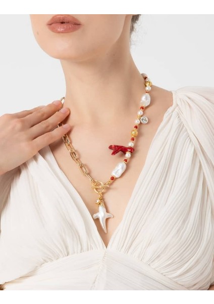 Inci ve Gold Zincirli Kolye modelleri