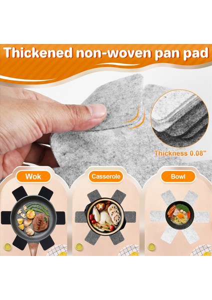 Pot ve Pan Koruyucular 18 Set Istifleme Için Pan Koruyucuları Pot Kesen Pedleri 3 Farklı Boyut ve Renk (Yurt Dışından) fırsatları