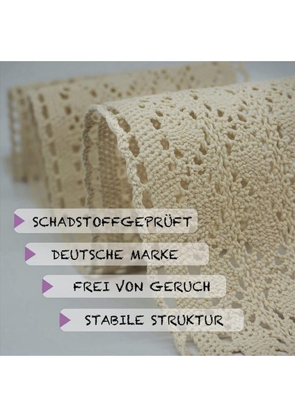 2x Masa Runner Macrame Boho Style Bej Kreminde Düğün Için Makram (15 x 200 Cm) Masa Koşucu Vintage Tığ Rustik Düğün (Yurt Dışından) fırsatları