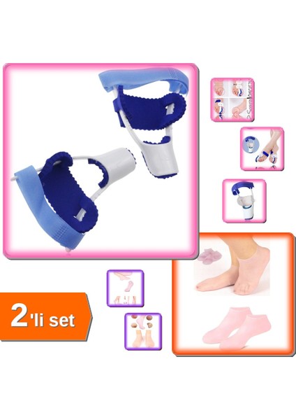 1 Çift Silikon Jel Topuk Nemlendirici + 1 Çift Baş Parmak Kemik Düzeltici - 2li Set SH11CC