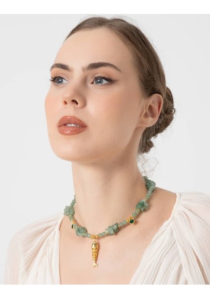 Balık Uçlu Aventurin Kolye fırsatları