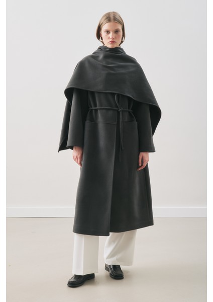 Soft Kaşe Atkılı Kaban Siyah fırsatları