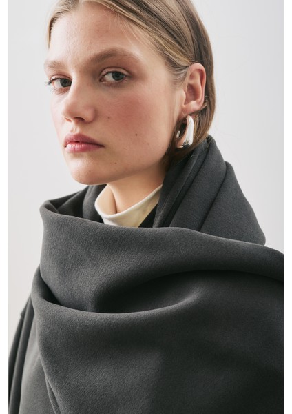 Soft Kaşe Atkılı Kaban Siyah