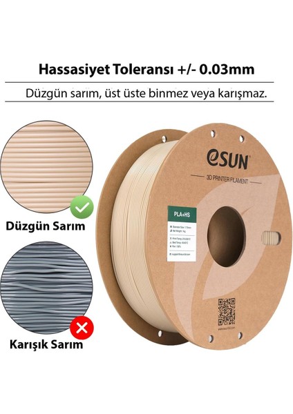 Pla-Hs Kemik Beyazı Filament 1.75MM 1kg - Yüksek Hız Uyumlu Pla+ fiyatları